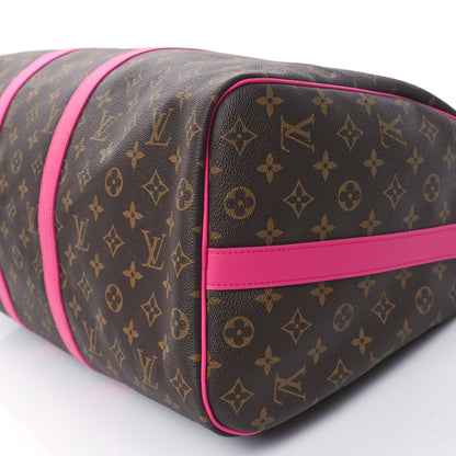Louis Vuitton Monogram Macassar Keepall Bandouliere 50 Fuchsia 8 of 10