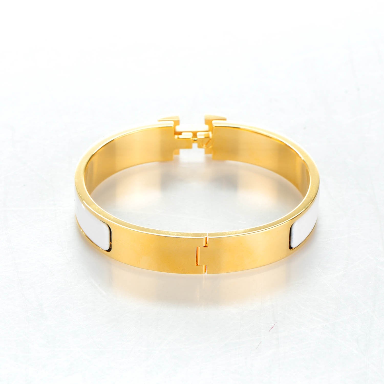Hermes Enamel Narrow Clic Clac H Bracelet GM White 5 of 6