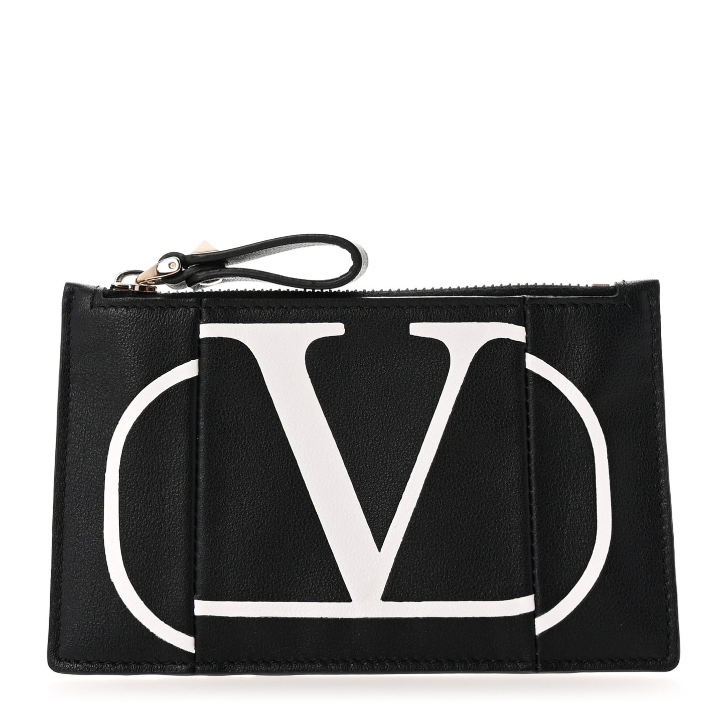 Calfskin Go Logo Coin Case Card Holder Black