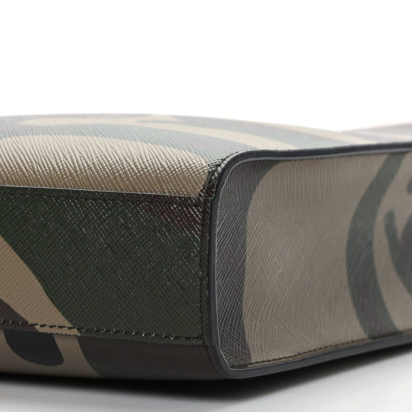 Canvas Calfskin Mini Vertical Cabas Khaki
