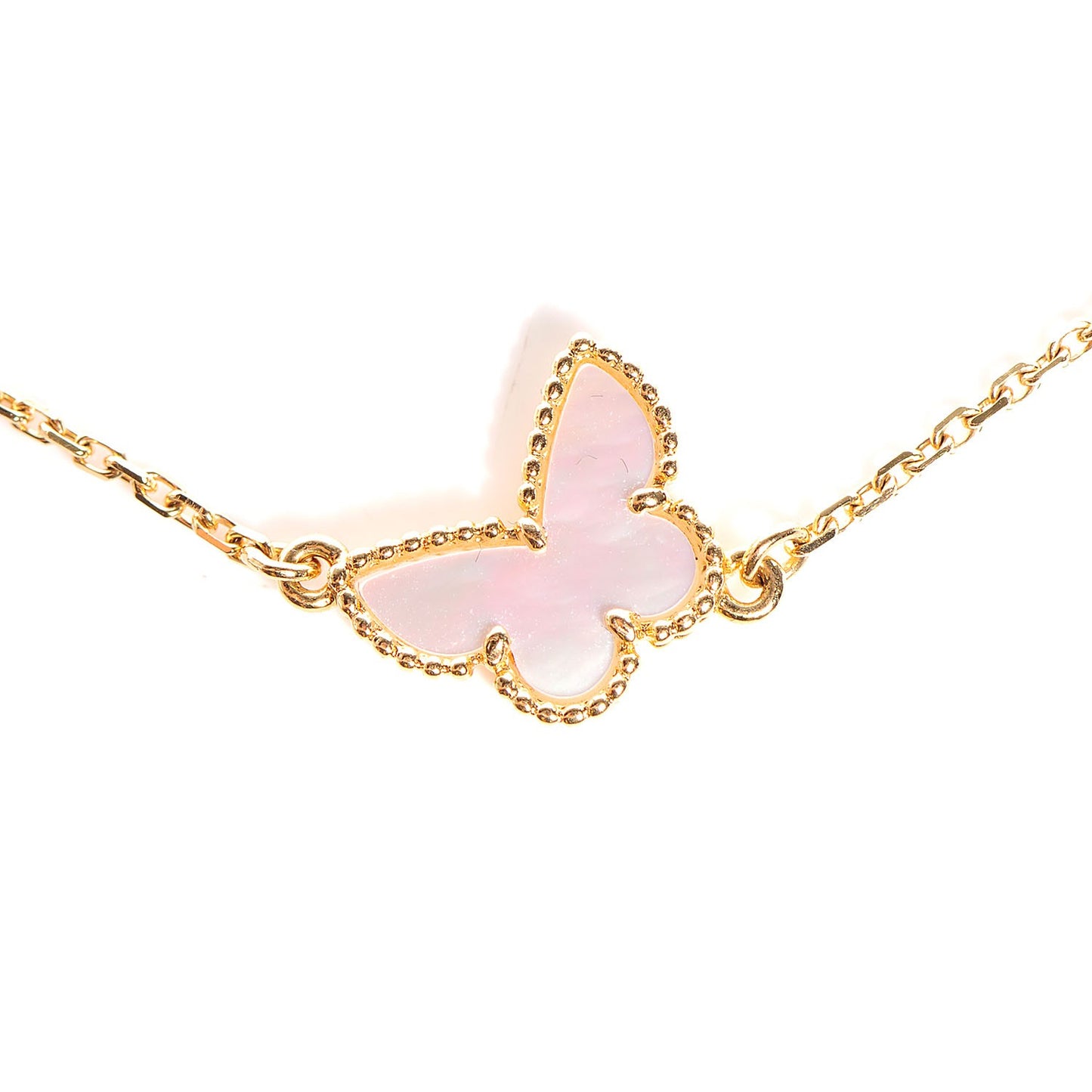 18K Yellow Gold Mother of Pearl Sweet Alhambra Butterfly Bracelet