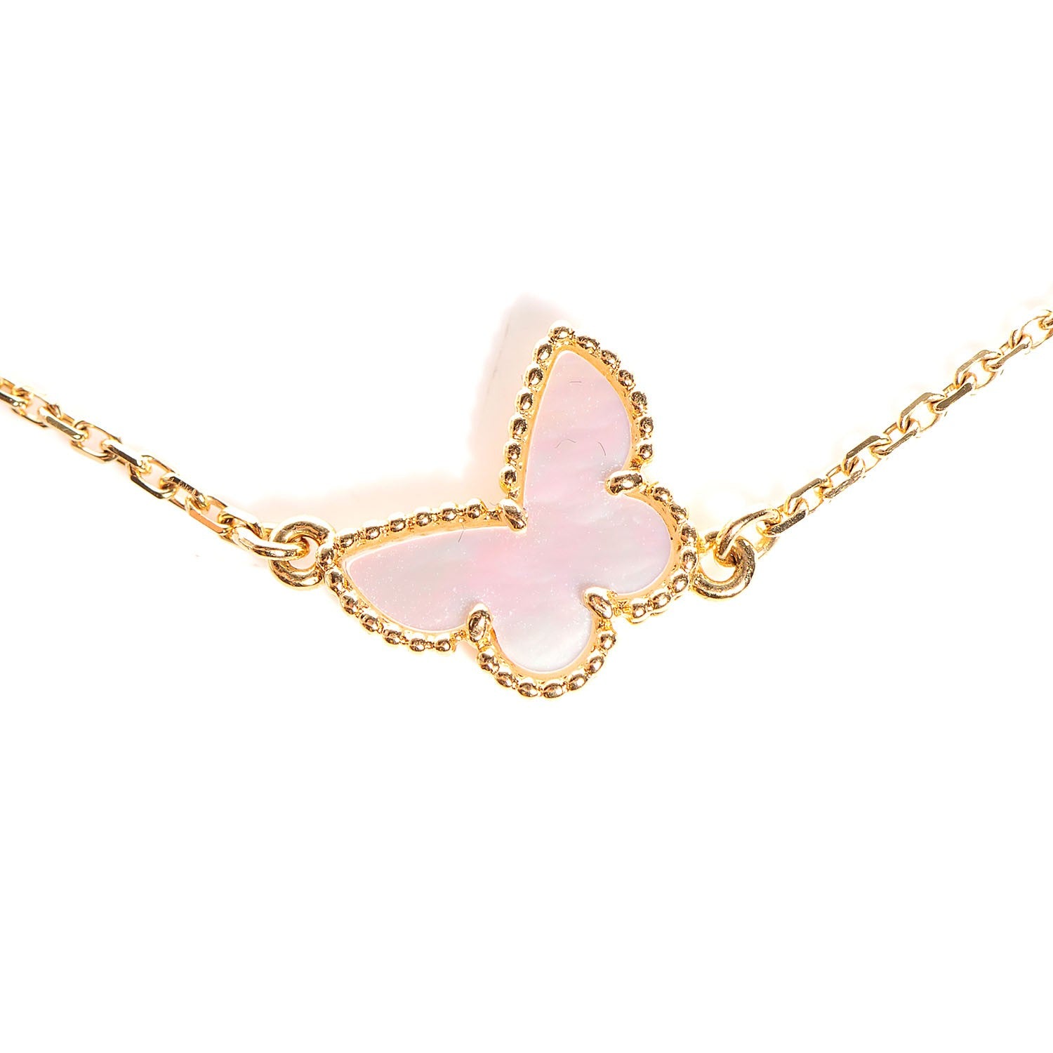 Van Cleef & Arpels 18K Yellow Gold Mother of Pearl Sweet Alhambra Butterfly Bracelet 3 of 6
