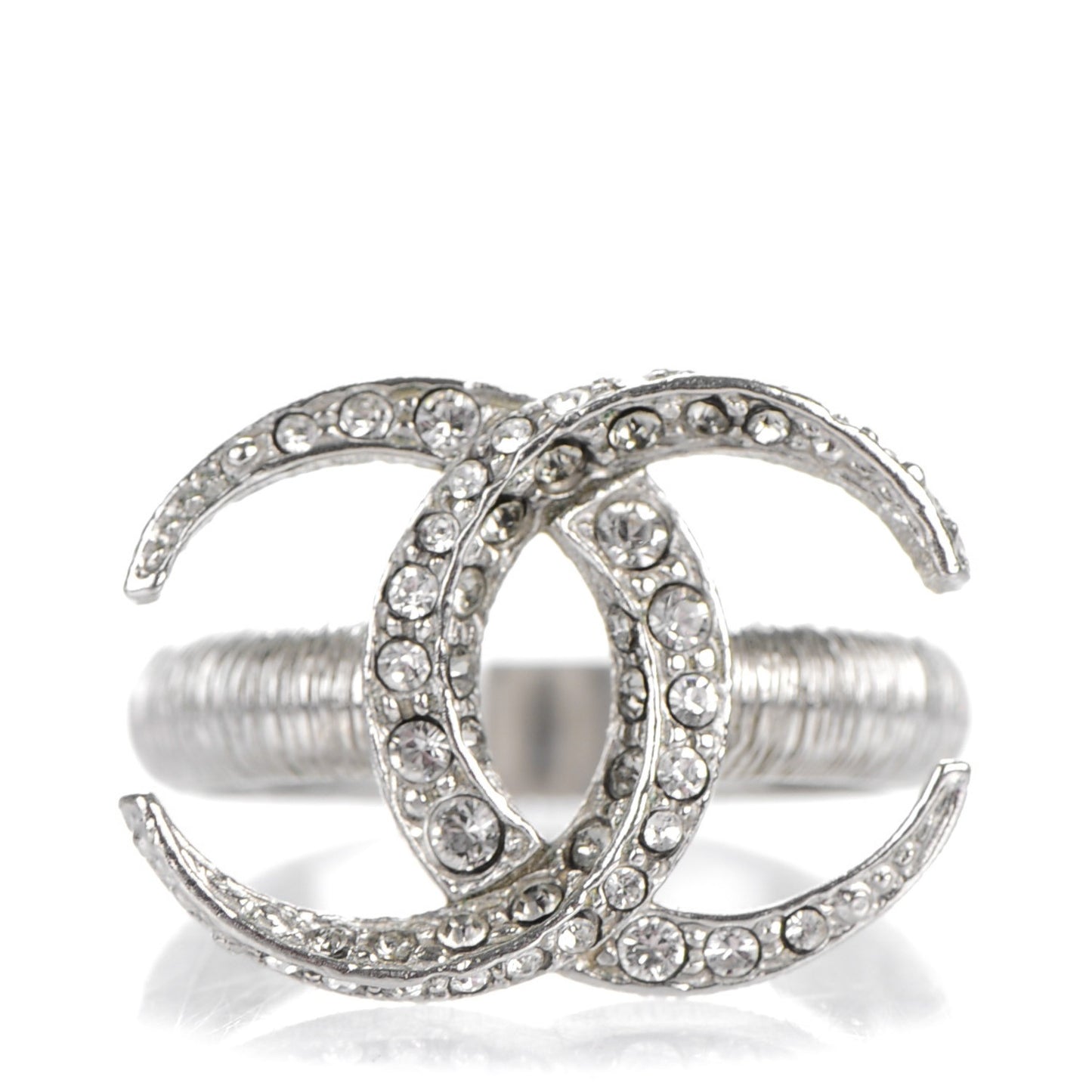 Baguette Crystal CC Ring 7 Silver