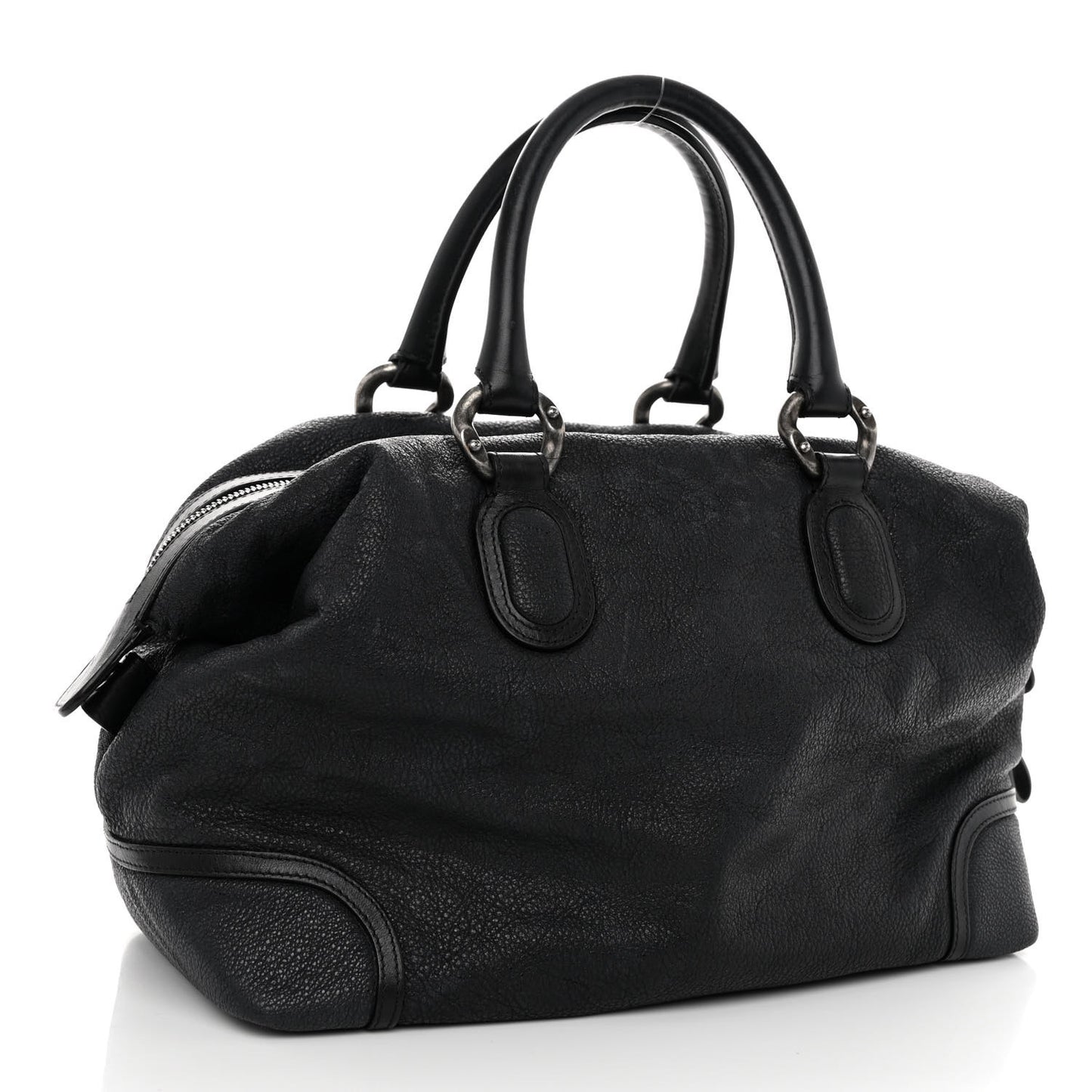 Washed Calfskin Tote Black