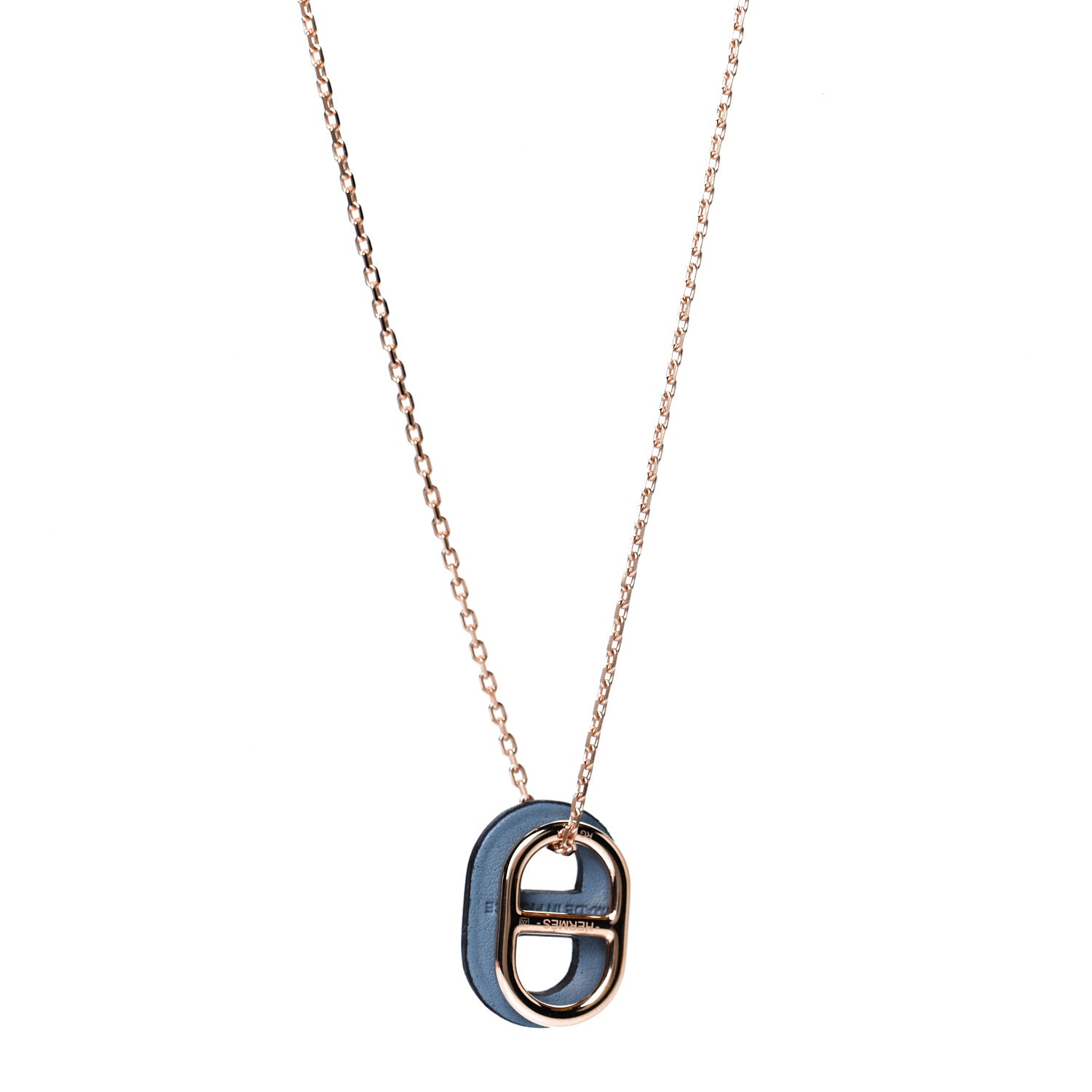 Hermes Swift O'Maillon Pendant Necklace Bleu Electrique 1 of 4