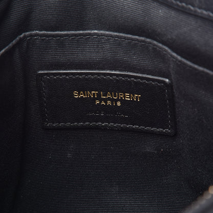 Saint Laurent Calfskin Matelasse Chevron Monogram A5 Wristlet Black 6 of 9