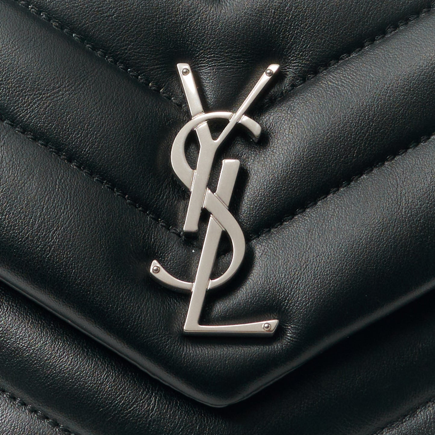 Calfskin Y Quilted Monogram Small Loulou Chain Satchel Black