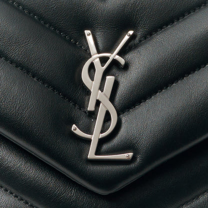 Saint Laurent Calfskin Y Quilted Monogram Small Loulou Chain Satchel Black 9 of 12