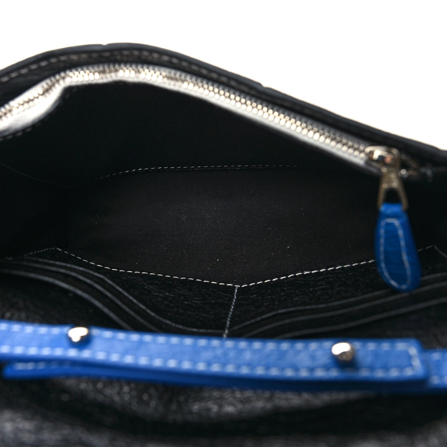 Agneau Arena Multicolore Bazar Chain Shoulder Bag Bleu White Black