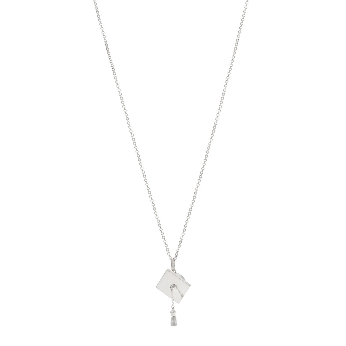 Sterling Silver Graduation Cap Pendant Necklace