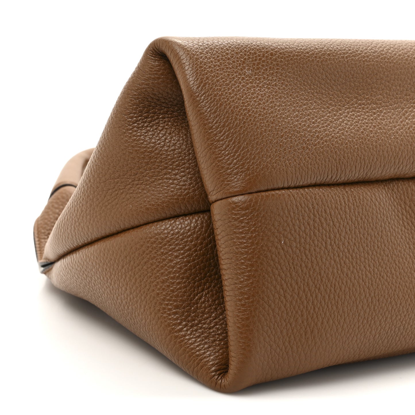 Grained Calfskin Softbit Medium Shoulder Bag Brown