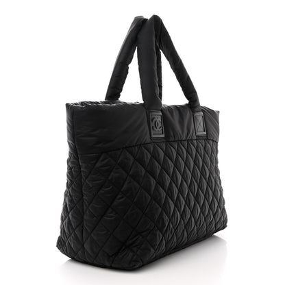 Chanel Nylon Quilted Large Coco Cocoon Tote Black 3 of 12