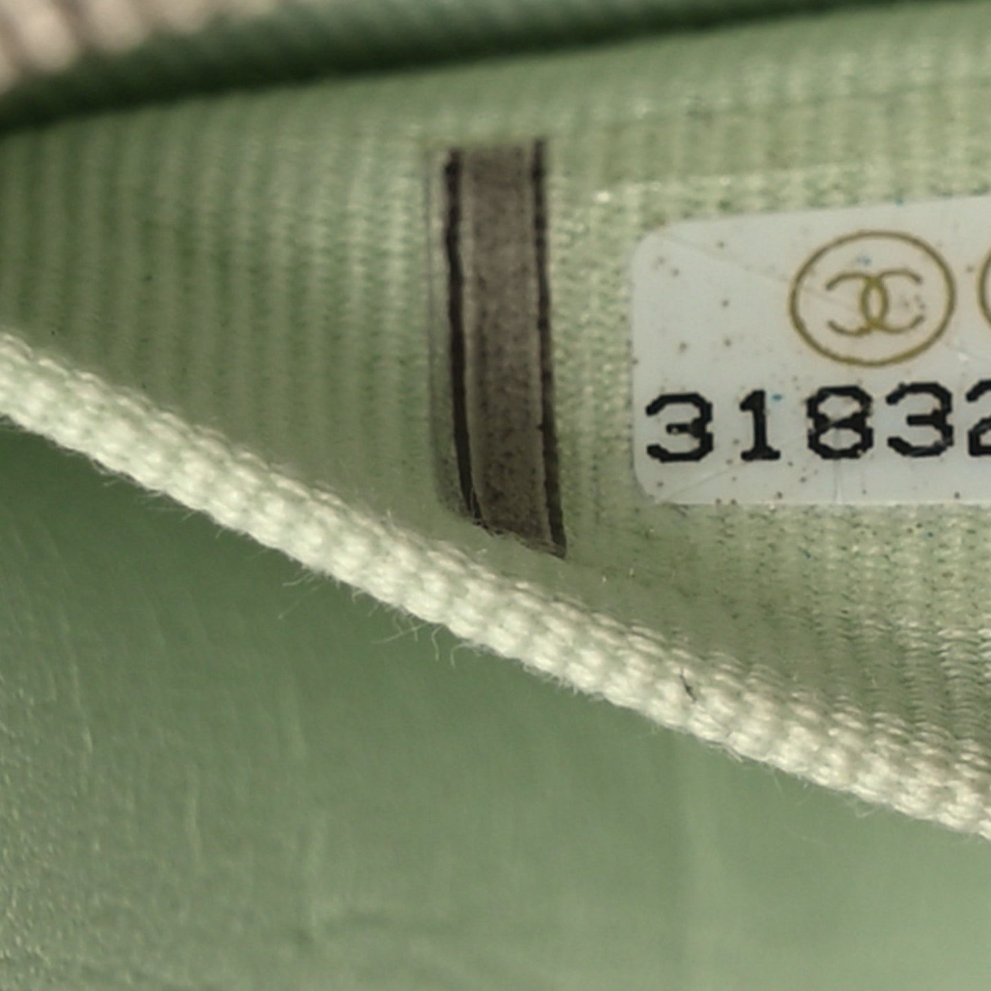 Caviar Quilted Round Handle With Care Vanity With Chain Light Green