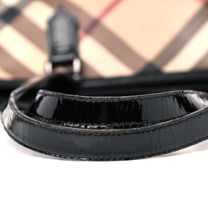 Burberry Nova Check Patent Trim Shopper Tote Black 29 of 29