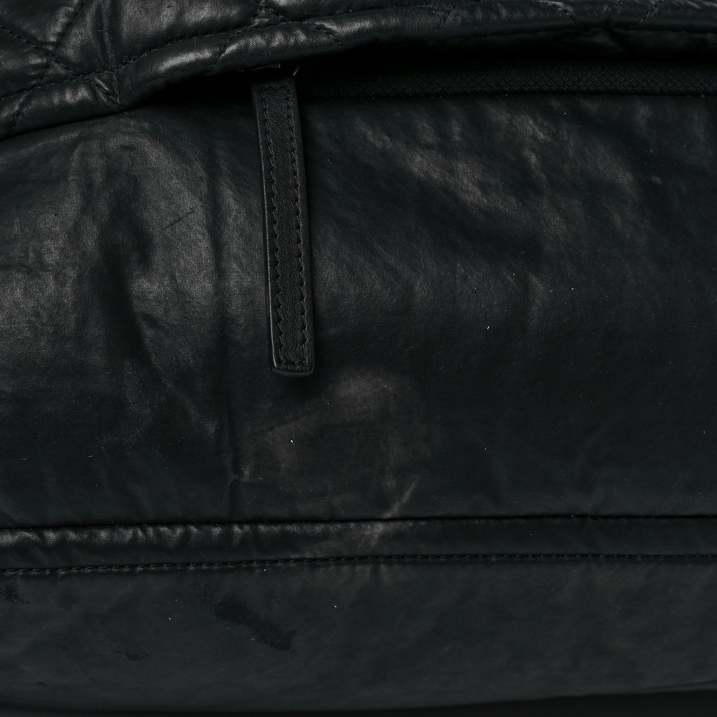 Coated Canvas Quilted Travel Bag Black