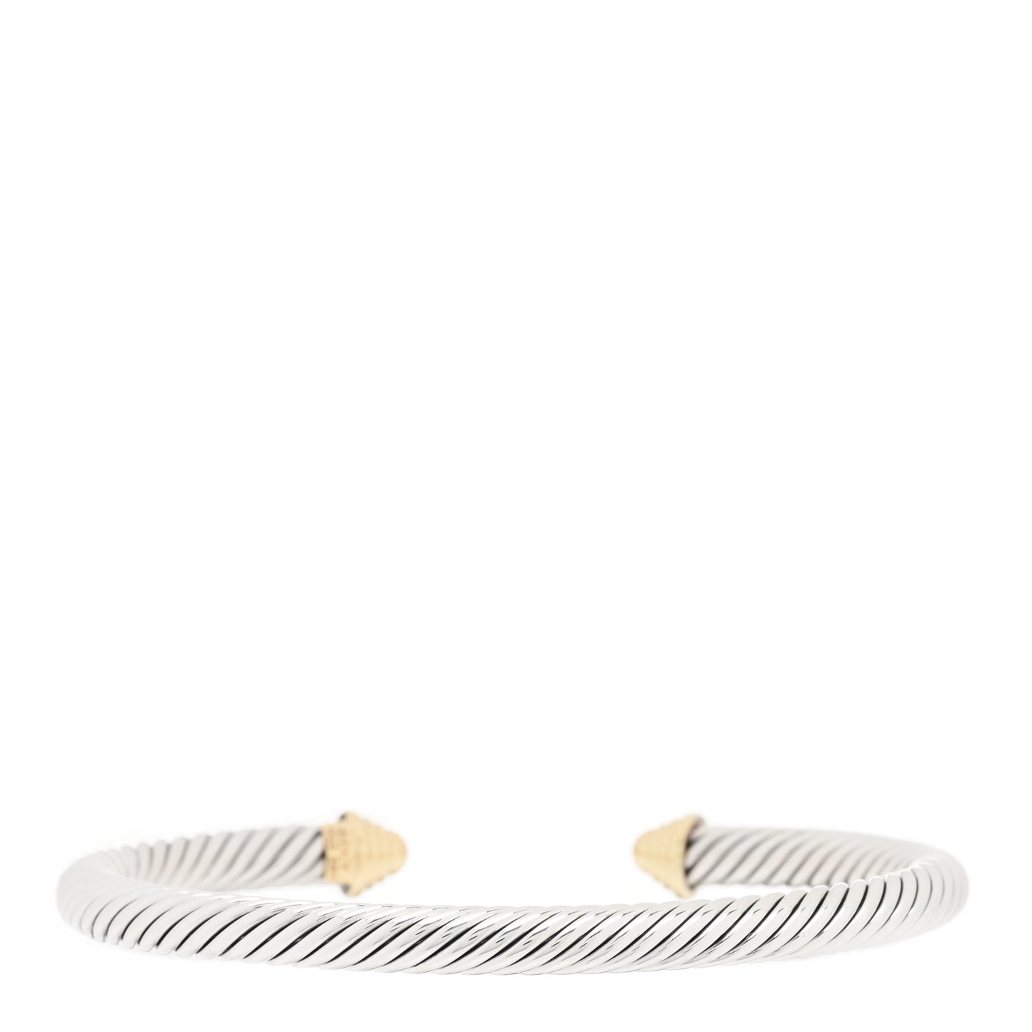 Sterling Silver 14K Yellow Gold 5mm Cable Classics Bracelet