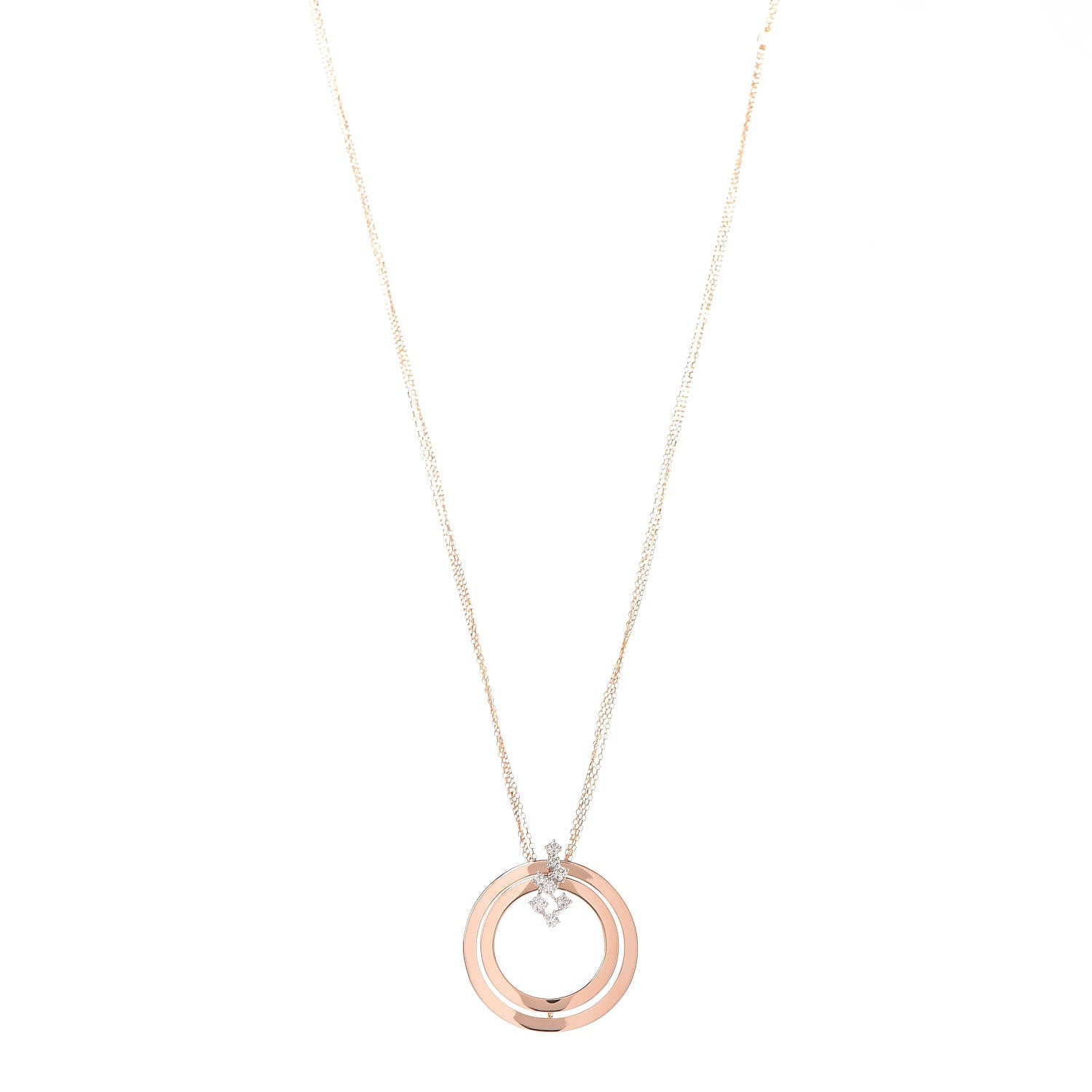 Damiani 18K Pink Gold Diamond Sophia Loren Pendant Necklace 1 of 7