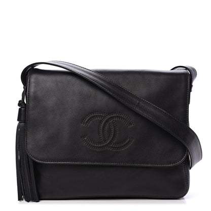 Chanel Calfskin CC Tassel Shoulder Flap Bag Dark Brown 1 of 12