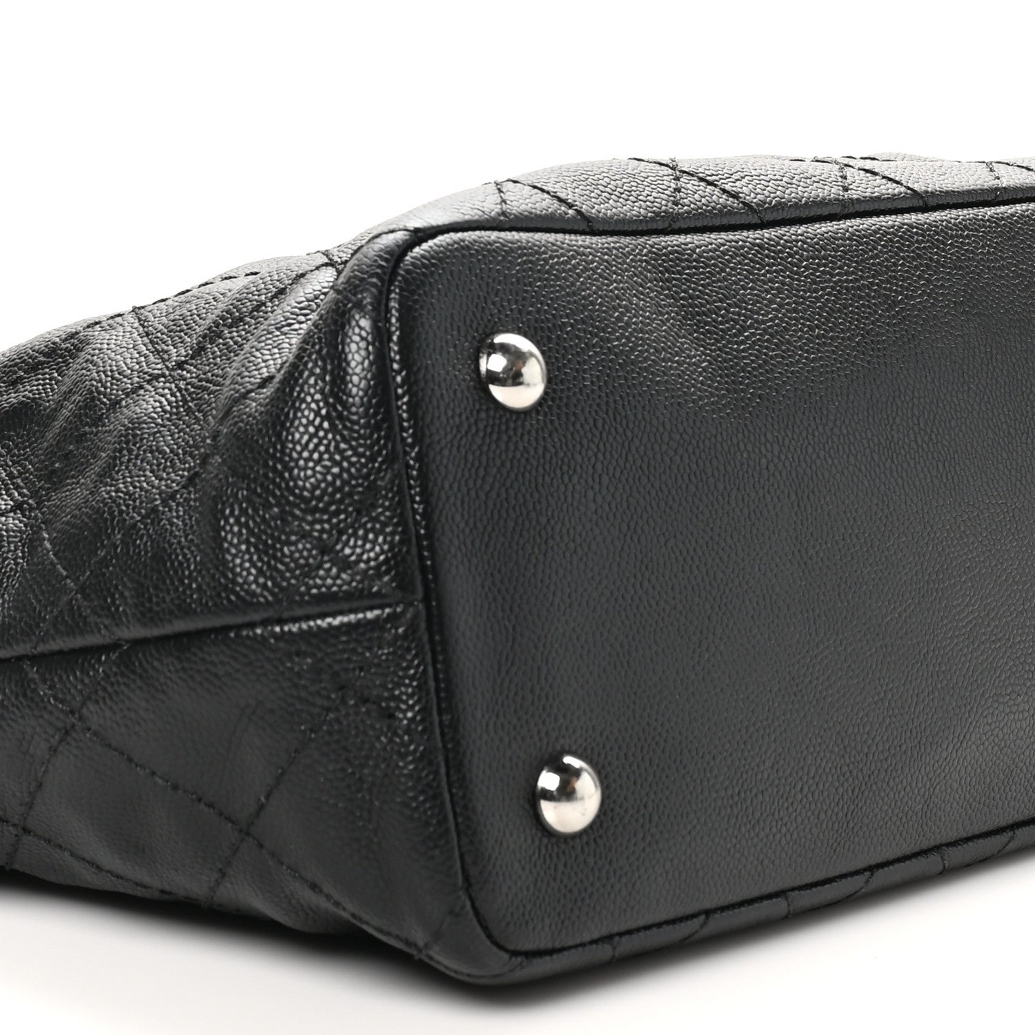 Chanel Grained Calfskin Quilted Small Daily Shopping Tote Black 9 of 10