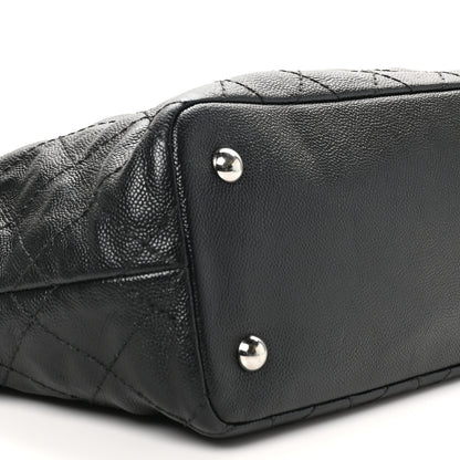 Chanel Grained Calfskin Quilted Small Daily Shopping Tote Black 9 of 10