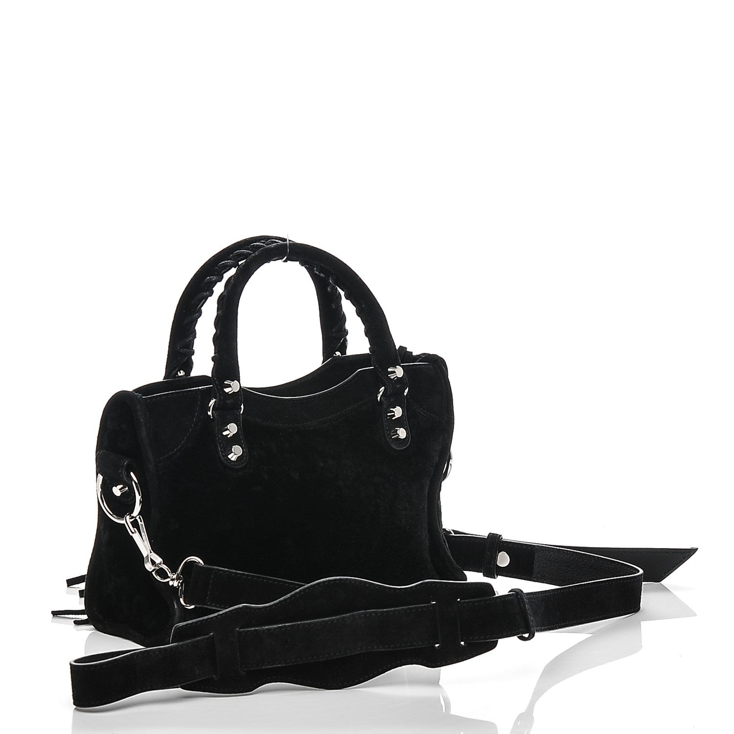 Balenciaga Shearling Suede Classic Silver Hardware Mini City Black 3 of 6