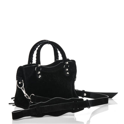 Balenciaga Shearling Suede Classic Silver Hardware Mini City Black 3 of 6