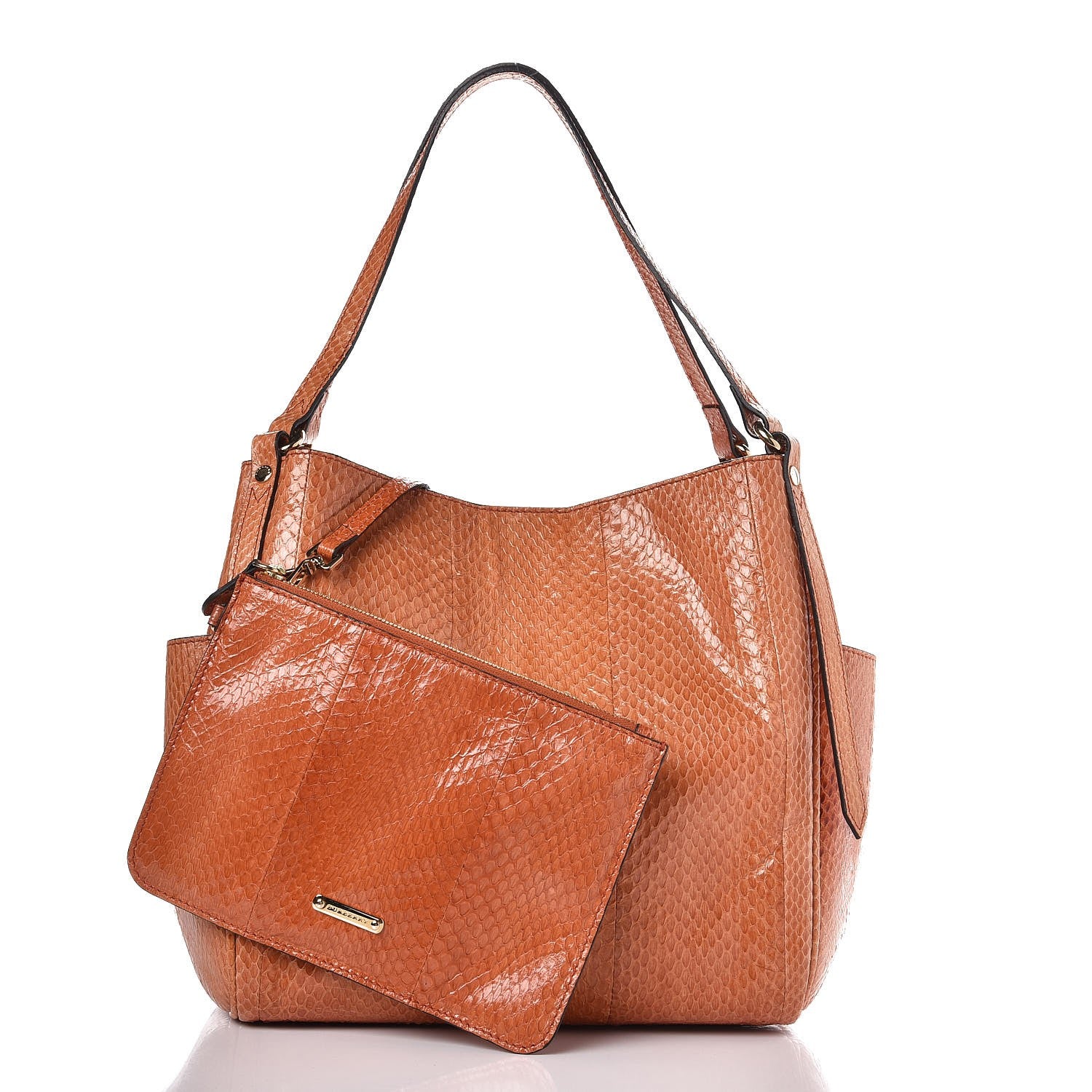 Burberry Watersnake Small Canterbury Tote Bright Tortoise 3 of 12