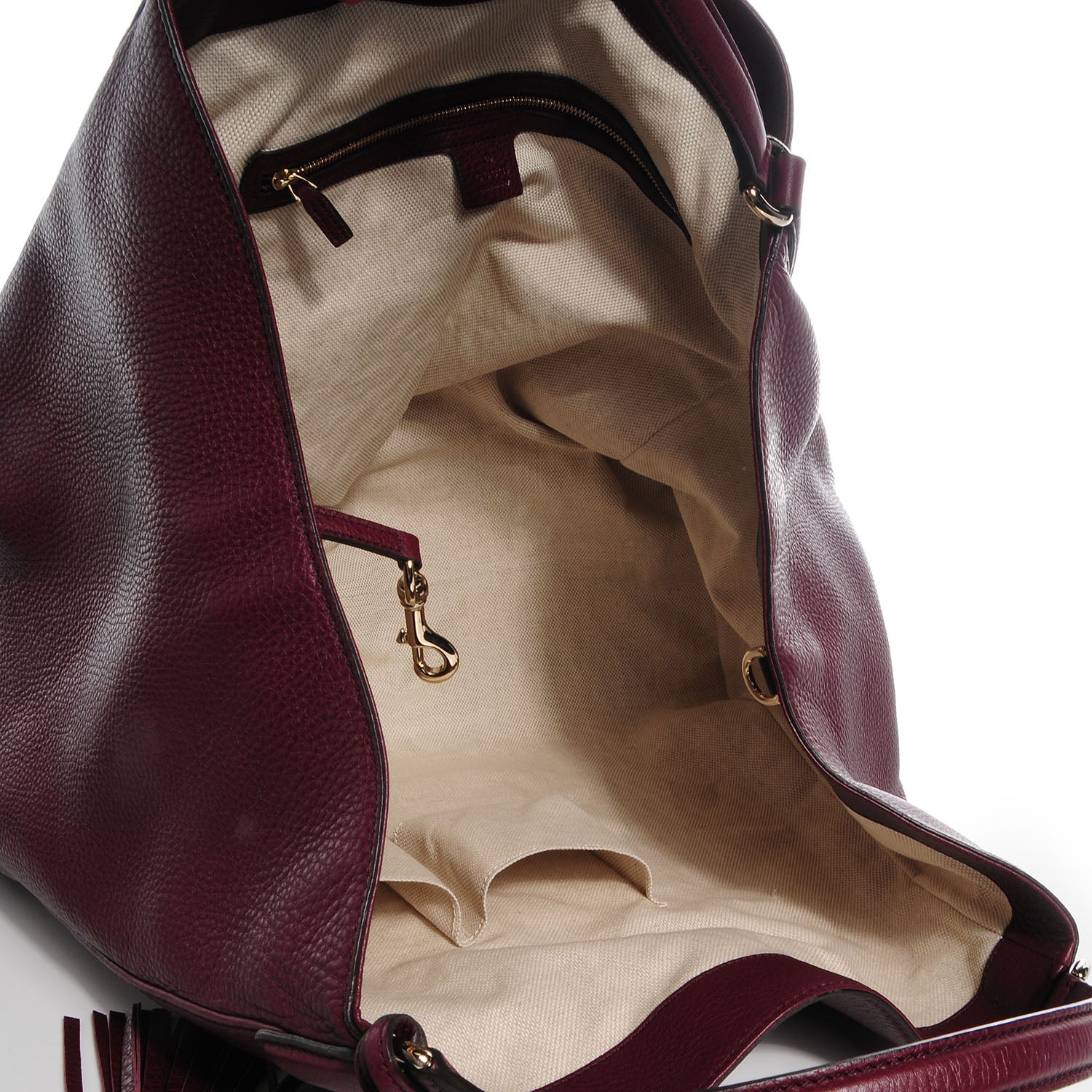 Gucci Pebbled Calfskin Large Soho Shoulder Bag Bordeaux 5 of 7