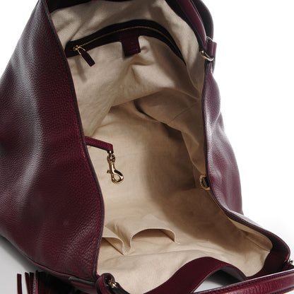 Gucci Pebbled Calfskin Large Soho Shoulder Bag Bordeaux 5 of 7