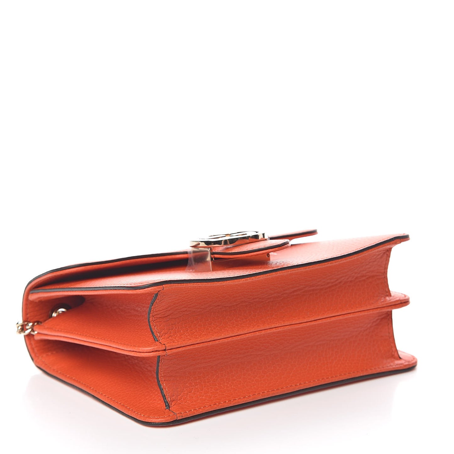 Dollar Calfskin Small Interlocking G Shoulder Bag Sun Orange