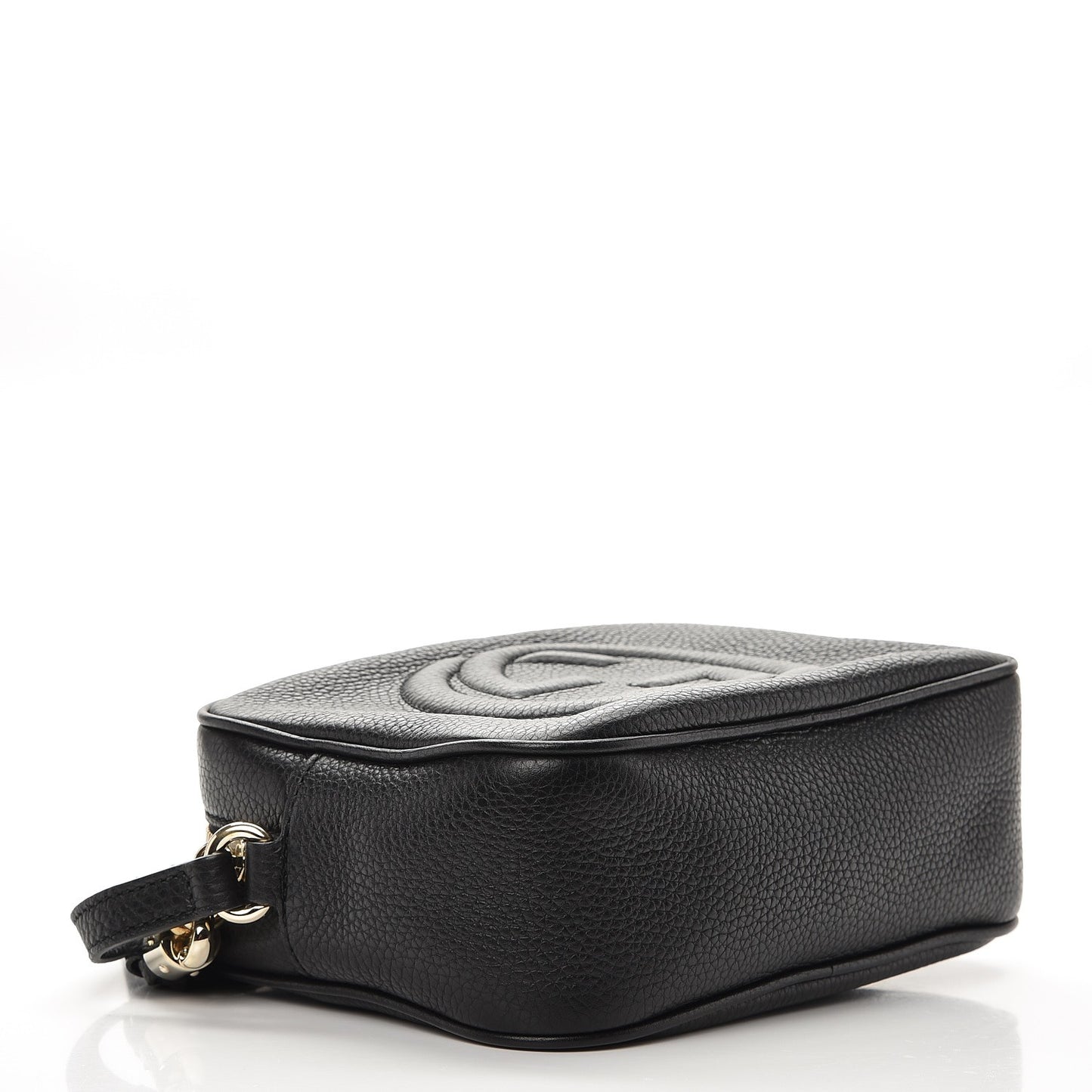 Pebbled Calfskin Small Soho Disco Bag Black