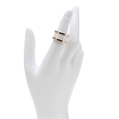 Bulgari 18K Rose Gold White Ceramic B.Zero1 Four-Band Ring 53 6.25 2 of 7