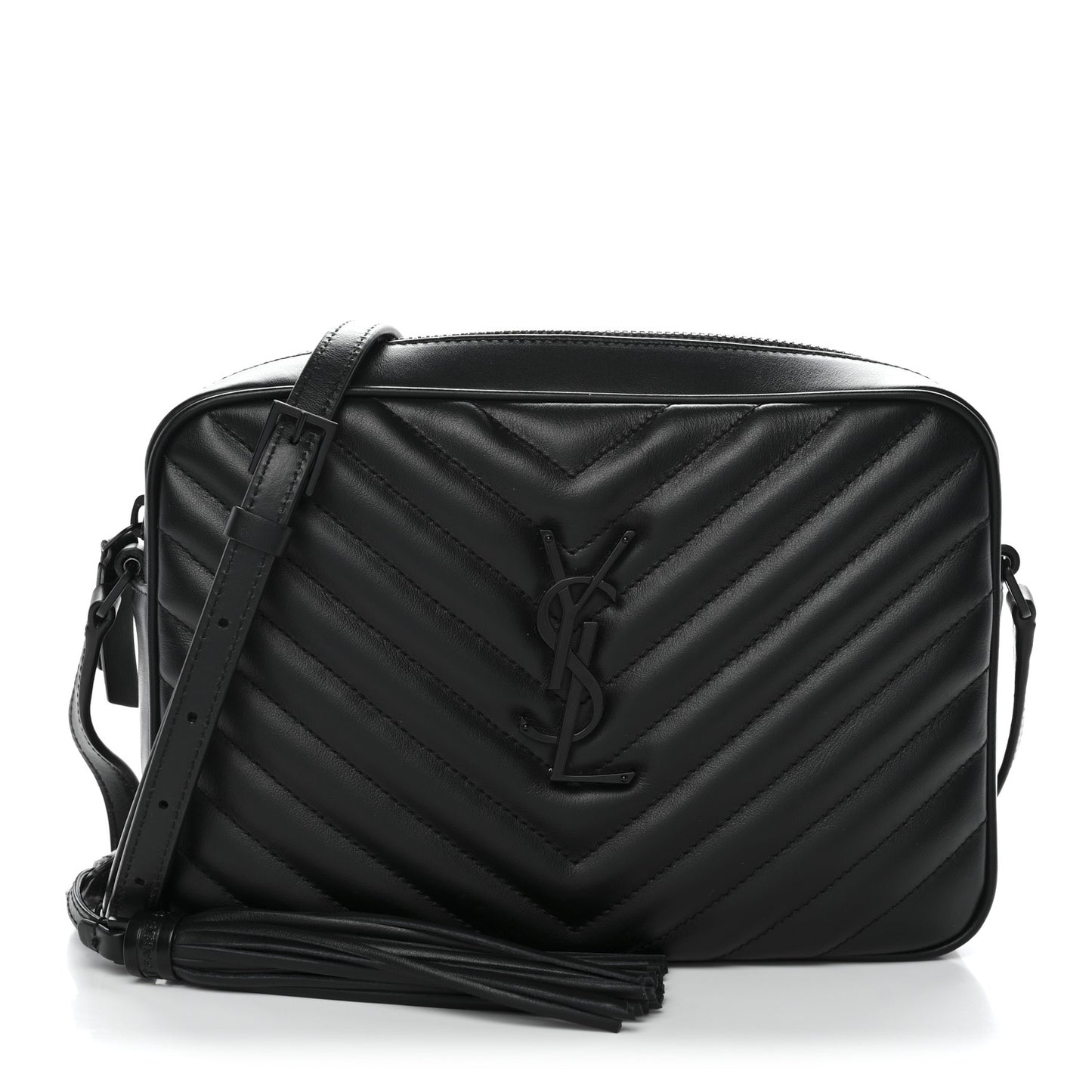Calfskin Matelasse Monogram Monochrome Lou Camera Bag Black