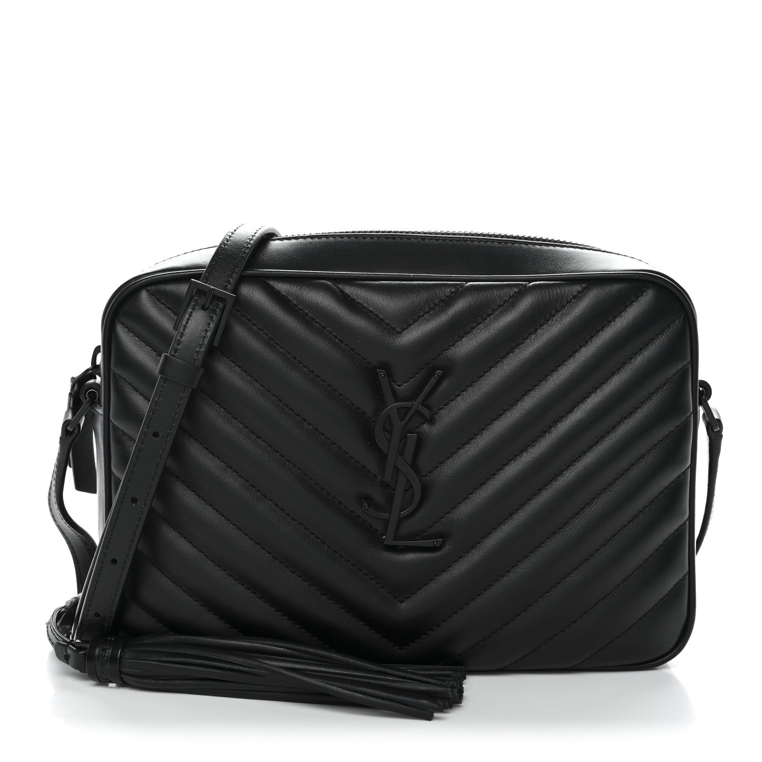 Saint Laurent Calfskin Matelasse Monogram Monochrome Lou Camera Bag Black 1 of 11