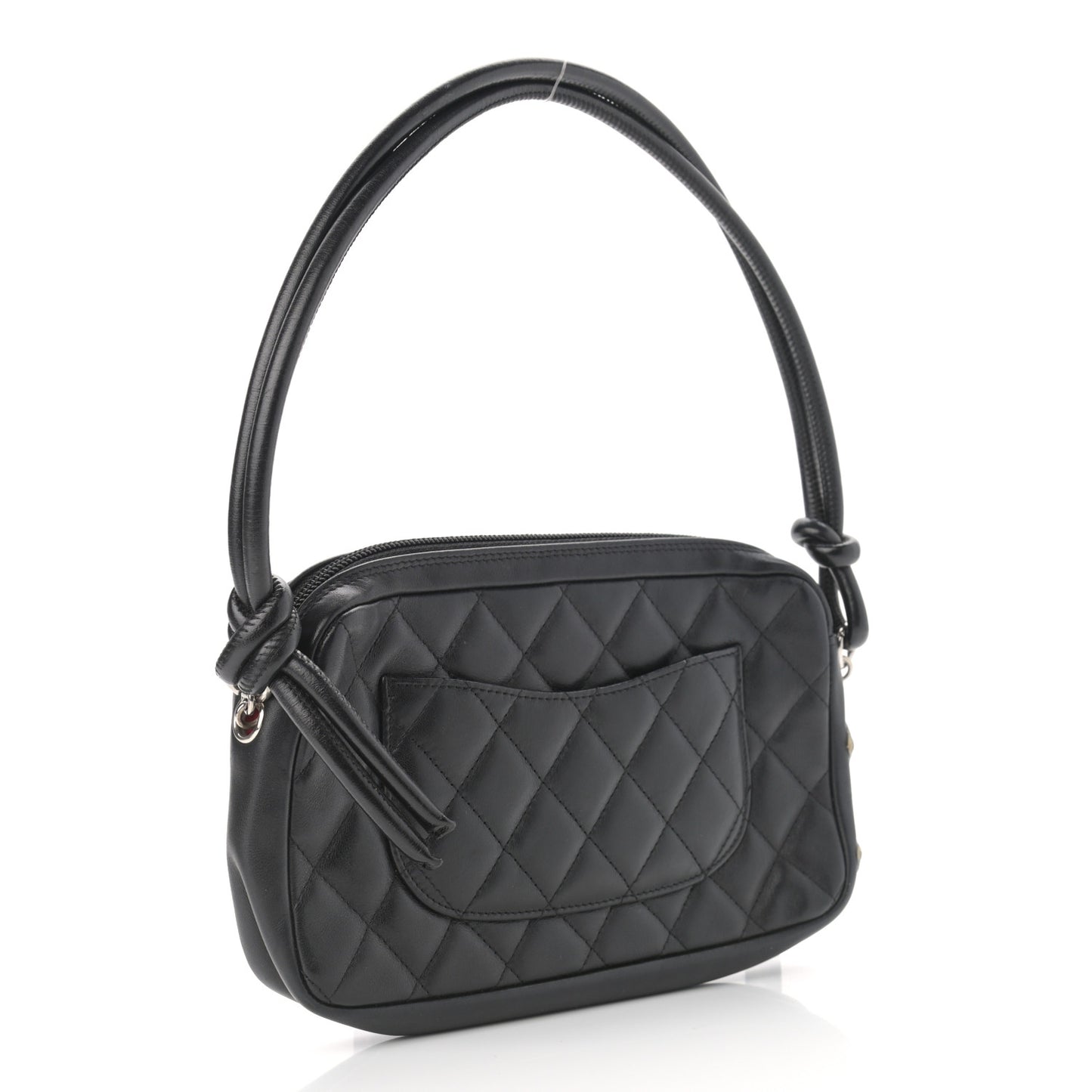 Calfskin Quilted Cambon Pochette Black White