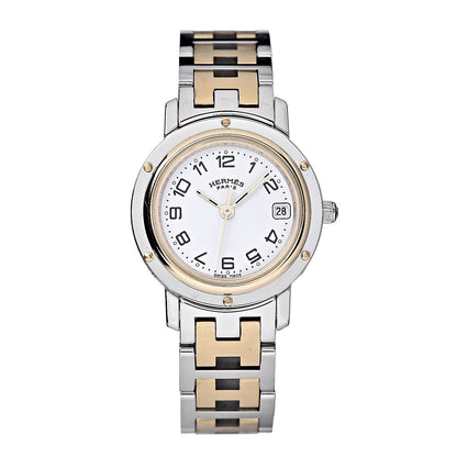 Hermes Stainless Steel 24mm Clipper Quartz Watch Gold 1 of 6