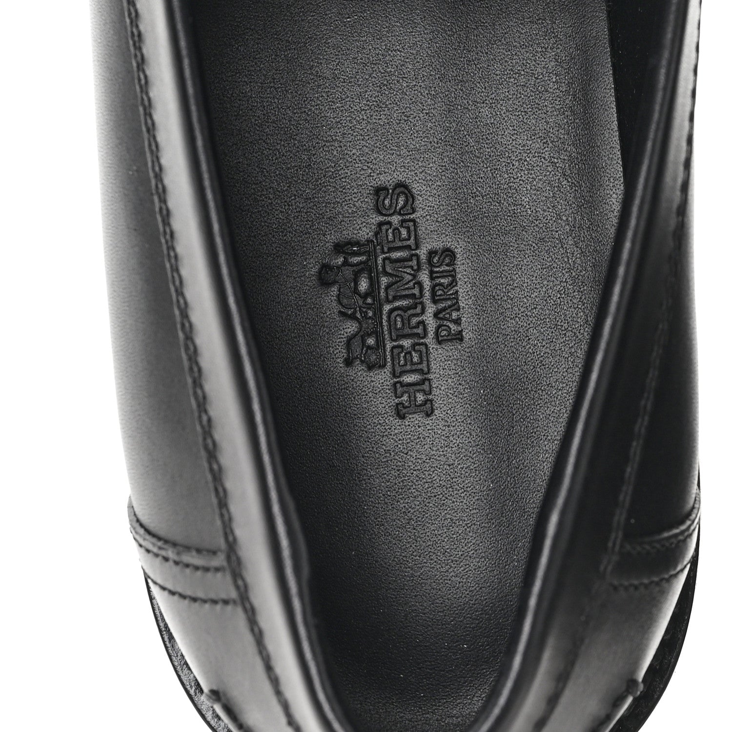 Hermes Calfskin Womens Hot Loafer 37 Black 8 of 10