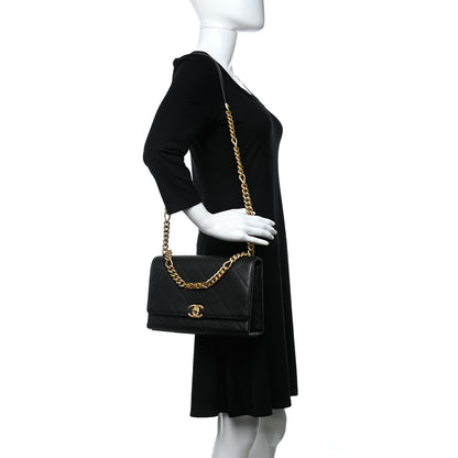 Chanel Caviar Quilted Bracelet On Chain Flap Black 2 of 8