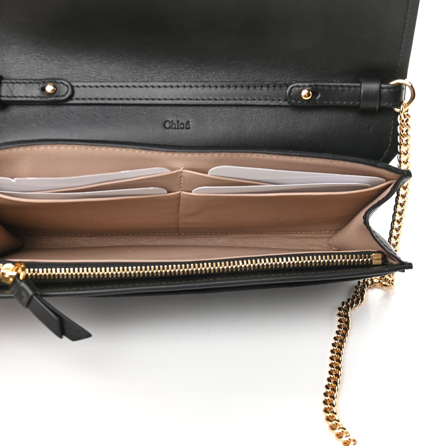 Chloe Shiny Grained Calfskin Aby Wallet on Chain Black 5 of 8