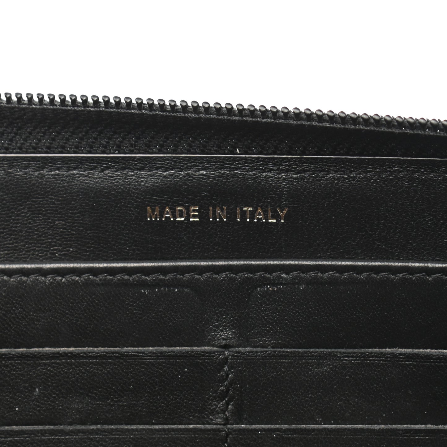 Lambskin Quilted Boy Zip Around Wallet Black