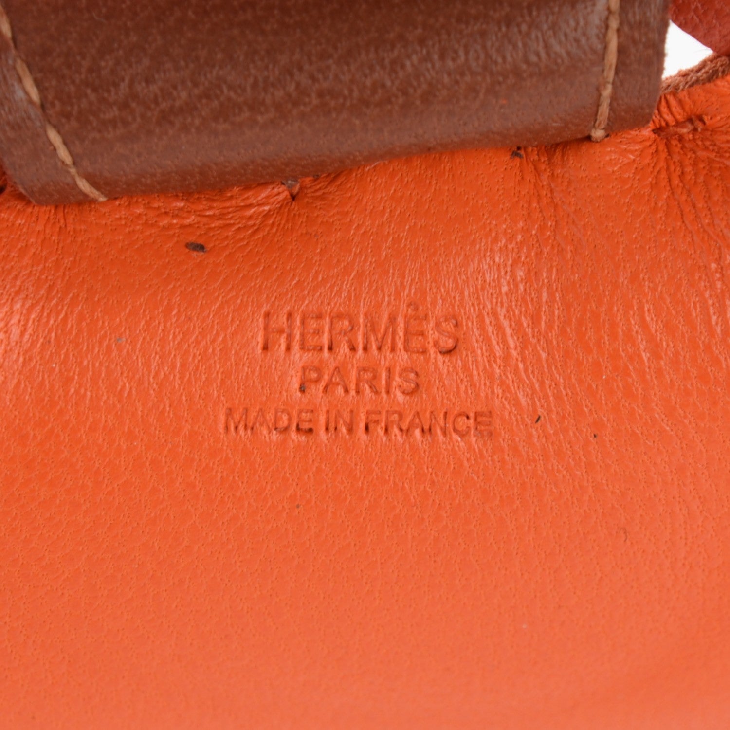 Hermes Milo Lambskin Grigri Rodeo Horse Bag Charm MM Feu Cornaline Fauve 4 of 4