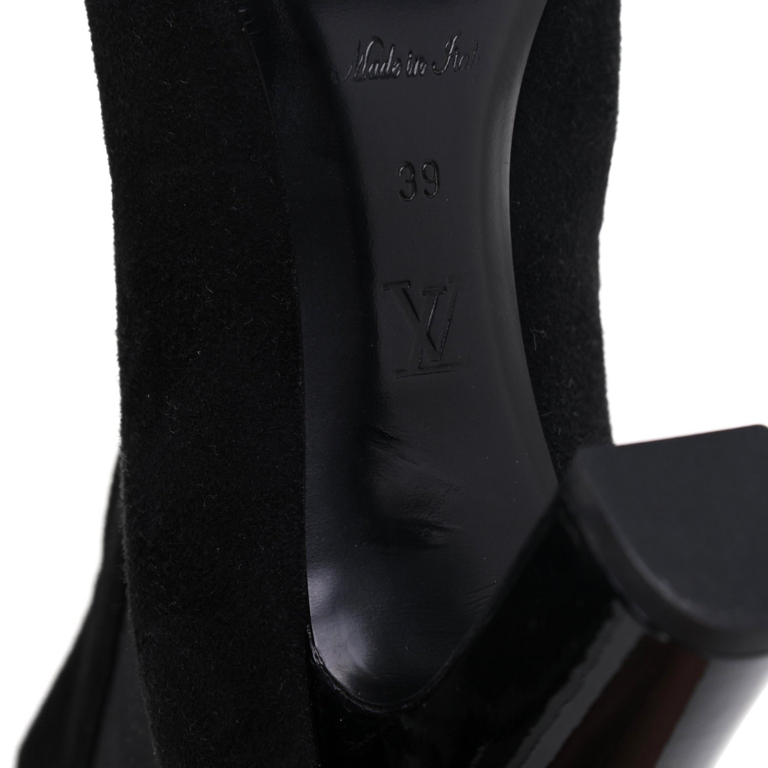 Louis Vuitton Suede Monogram Uniformes Cap Toe Chelsea 75mm Ankle Boots 39 Black 11 of 11