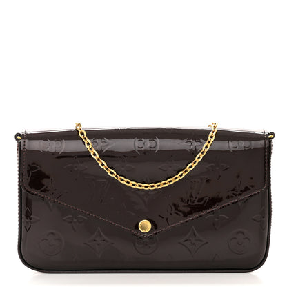 Louis Vuitton Vernis Pochette Felicie Chain Wallet Amarante 3 of 18