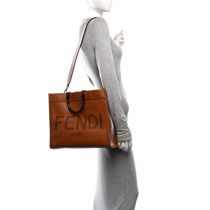 Fendi Vitello King Plexiglass Medium Fendi Sunshine Shopper Tote Cuoio 2 of 10