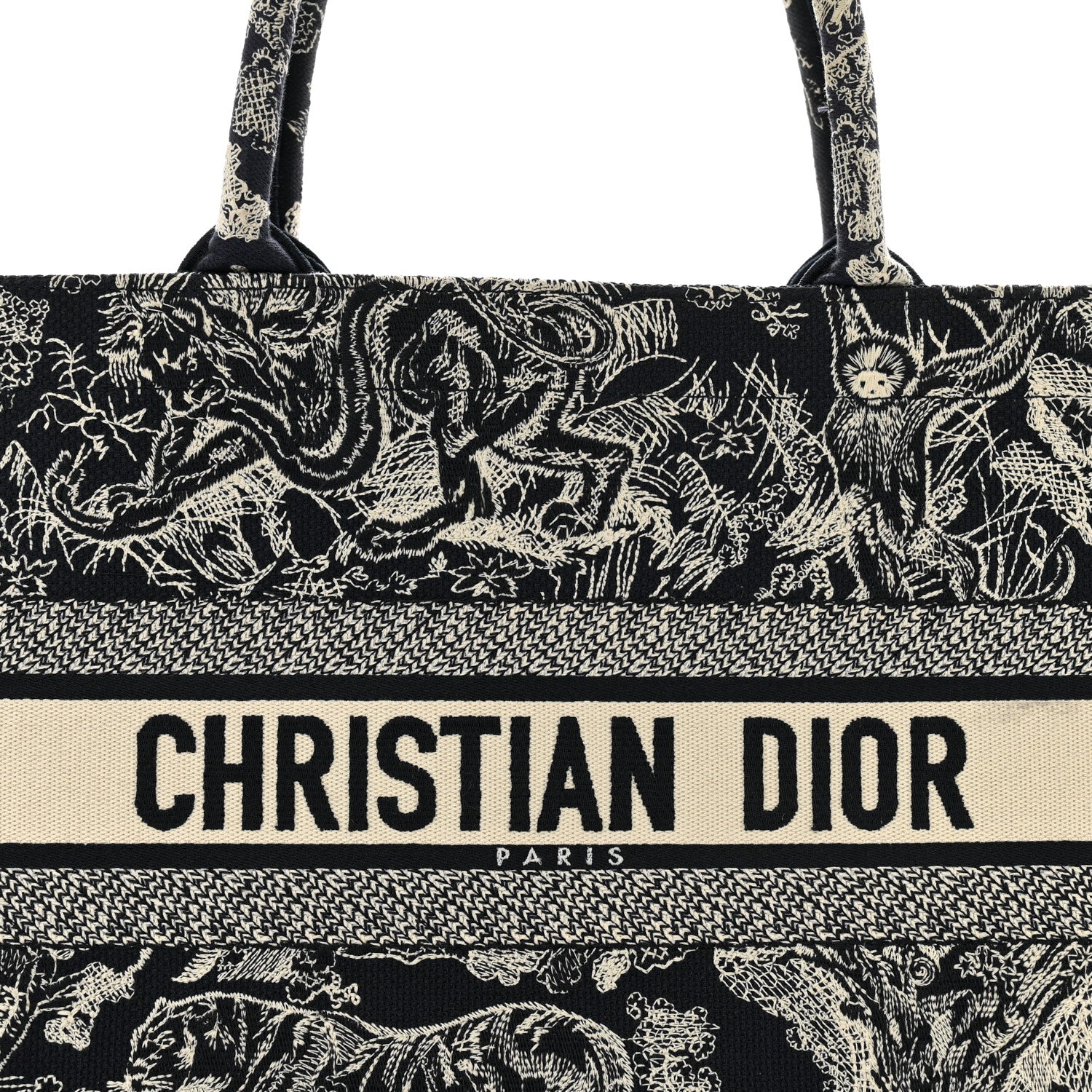 Christian Dior Canvas Embroidered Medium Dioriviera Toile De Jouy Reverse Book Tote Blue 8 of 15