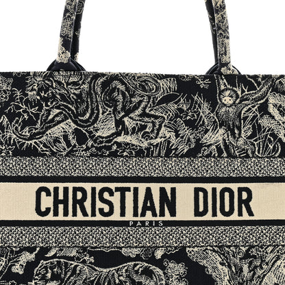 Christian Dior Canvas Embroidered Medium Dioriviera Toile De Jouy Reverse Book Tote Blue 8 of 15