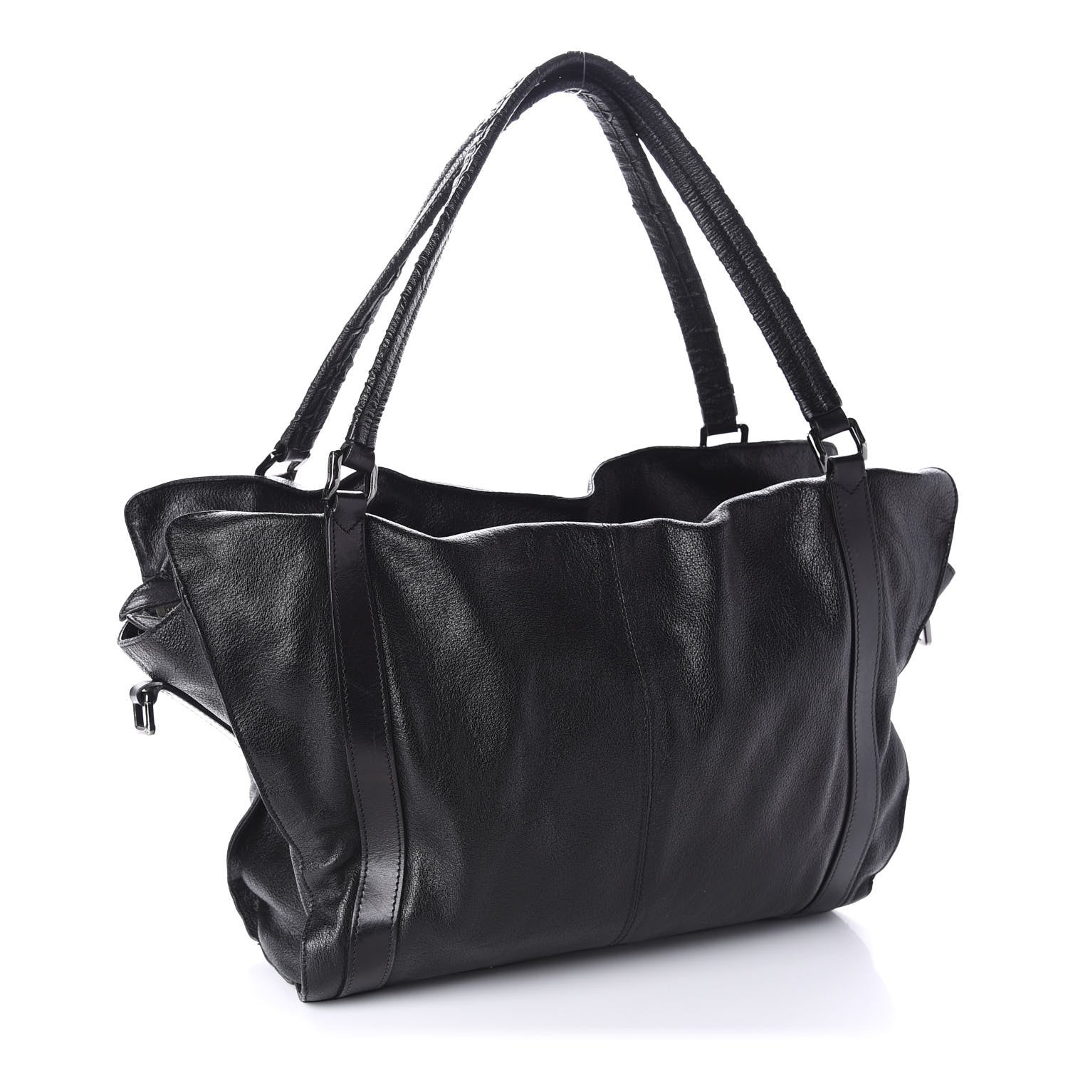 Burberry Calfskin Drawstring Tote Black 3 of 13