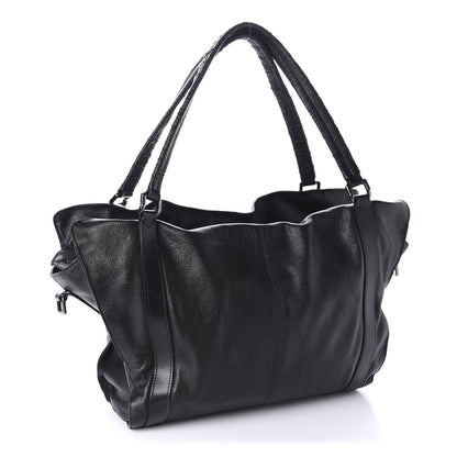 Burberry Calfskin Drawstring Tote Black 3 of 13