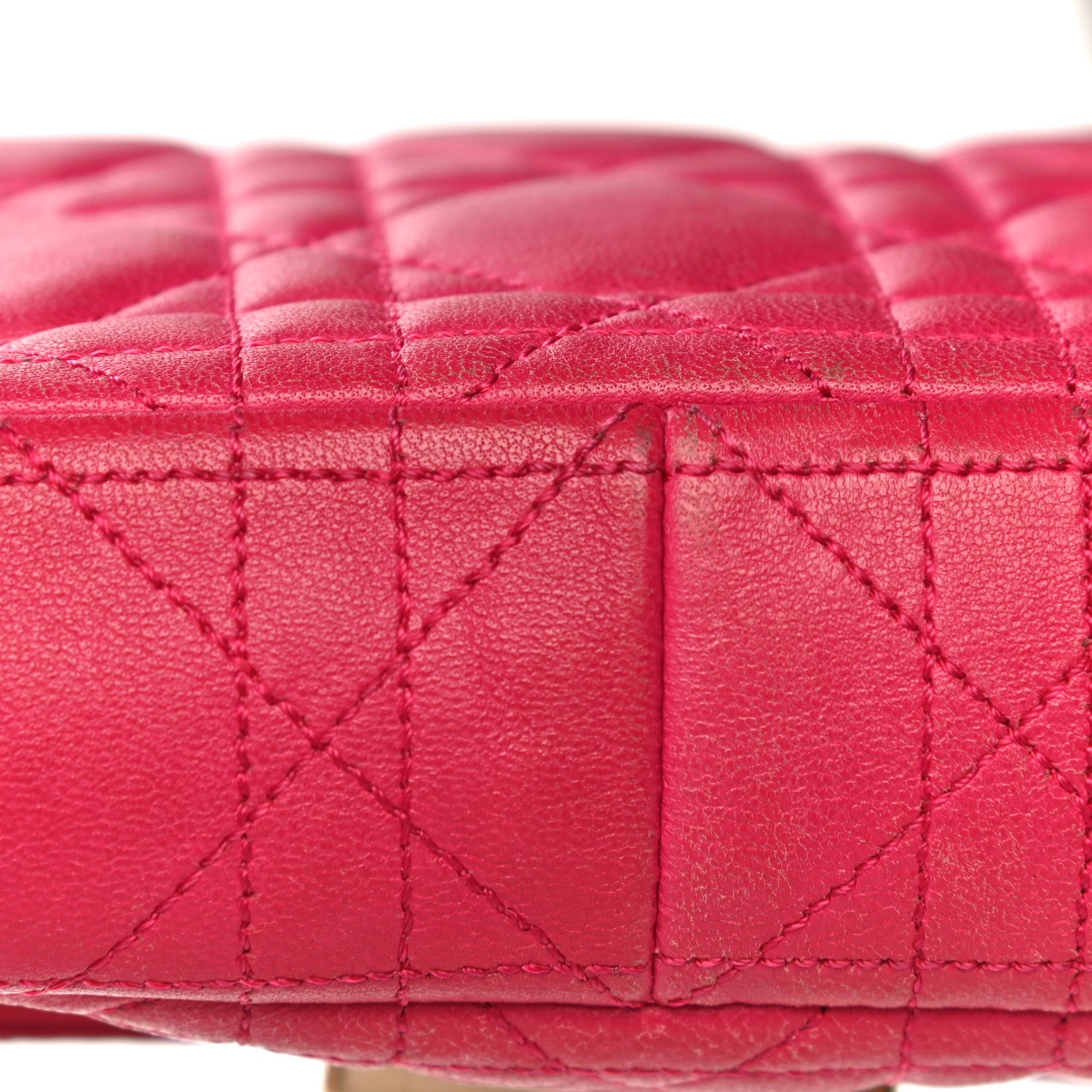 Christian Dior Lambskin Cannage Miss Dior Promenade Pouch Fuchsia 25 of 30