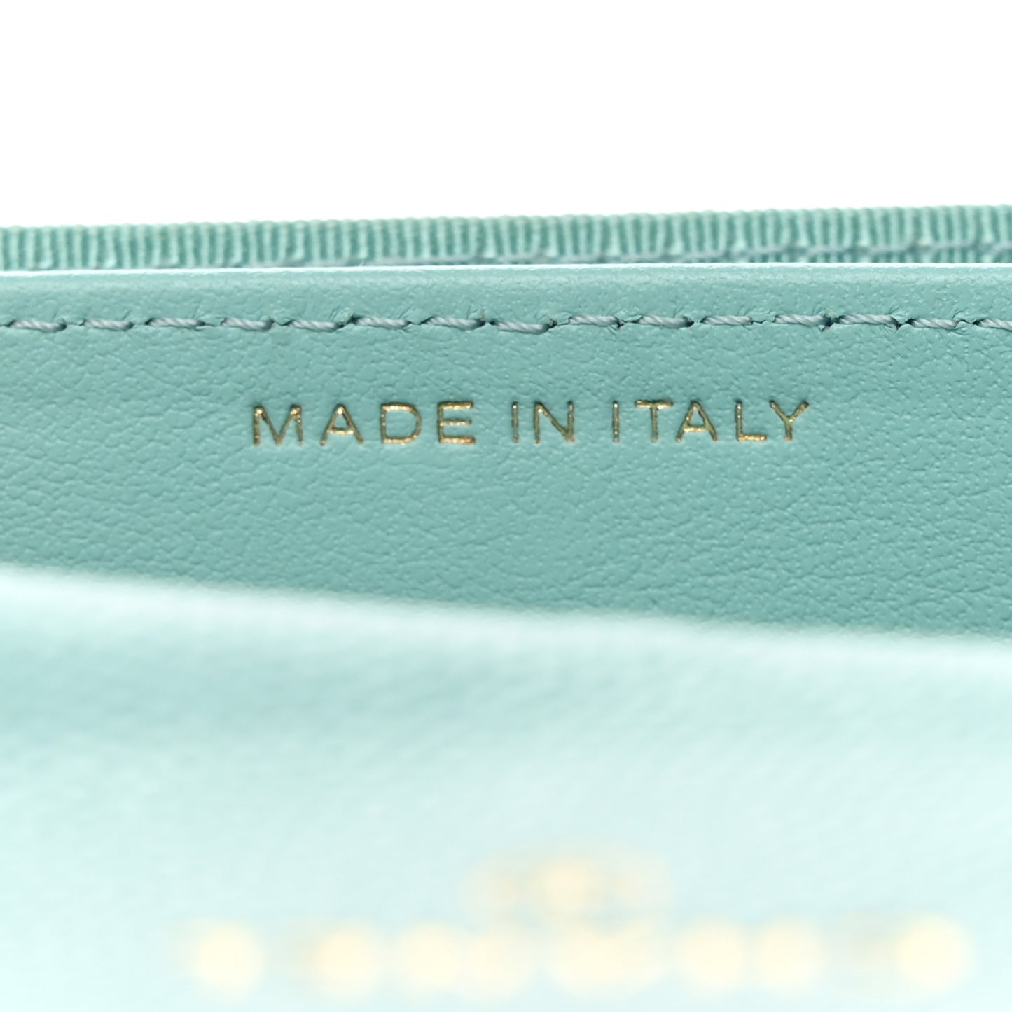 Caviar Quilted Flap Card Holder Wallet Light Blue